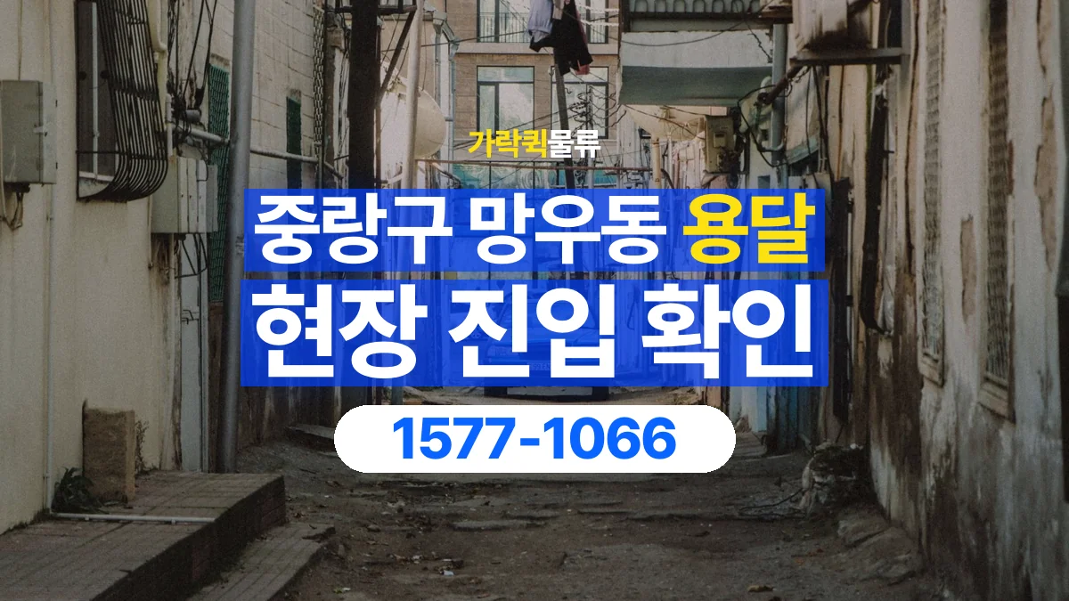 가락퀵물류 · 서울 중랑구 망우동 용달 화물 골목과 주차 공간을 미리 확인하세요