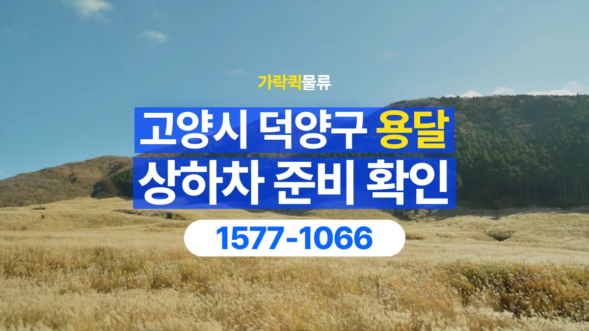 가락퀵물류 · 경기 고양시 덕양구 용달 화물 직접 상하차와 기사님 도움의 차이