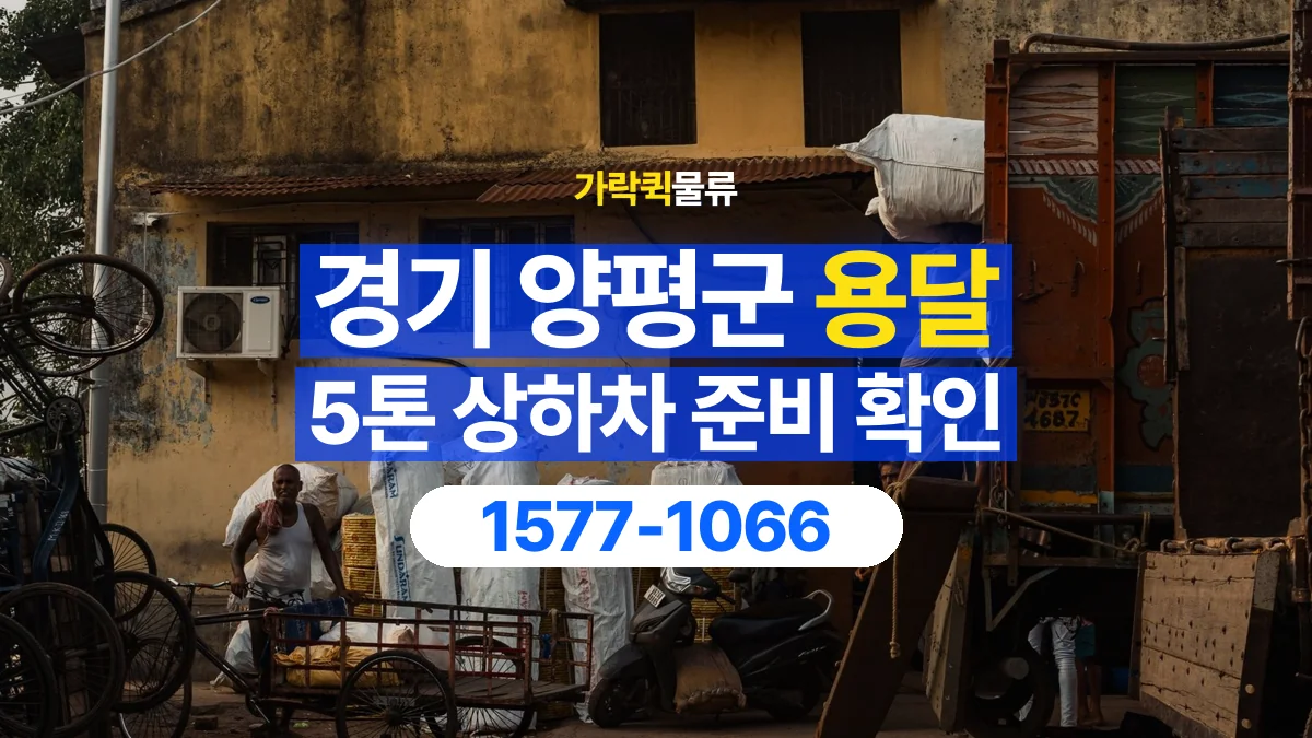가락퀵물류 · 경기 양평군 5톤 화물 용달 지게차 상차에 필요한 현장 정보