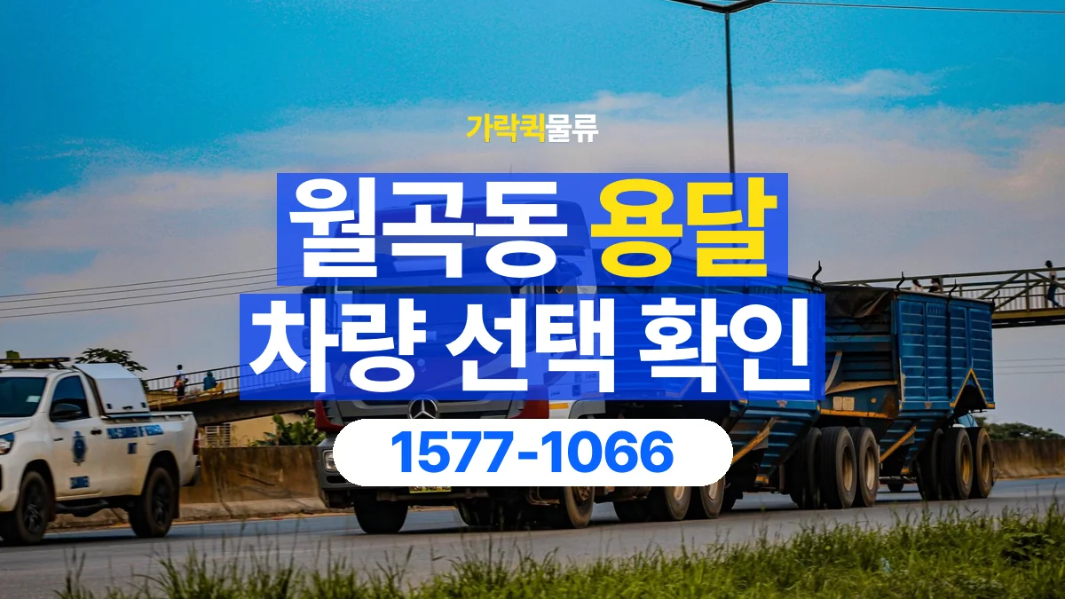 가락퀵물류 · 월곡동 화물 용달 차량 크기별 운송료 비교 기준