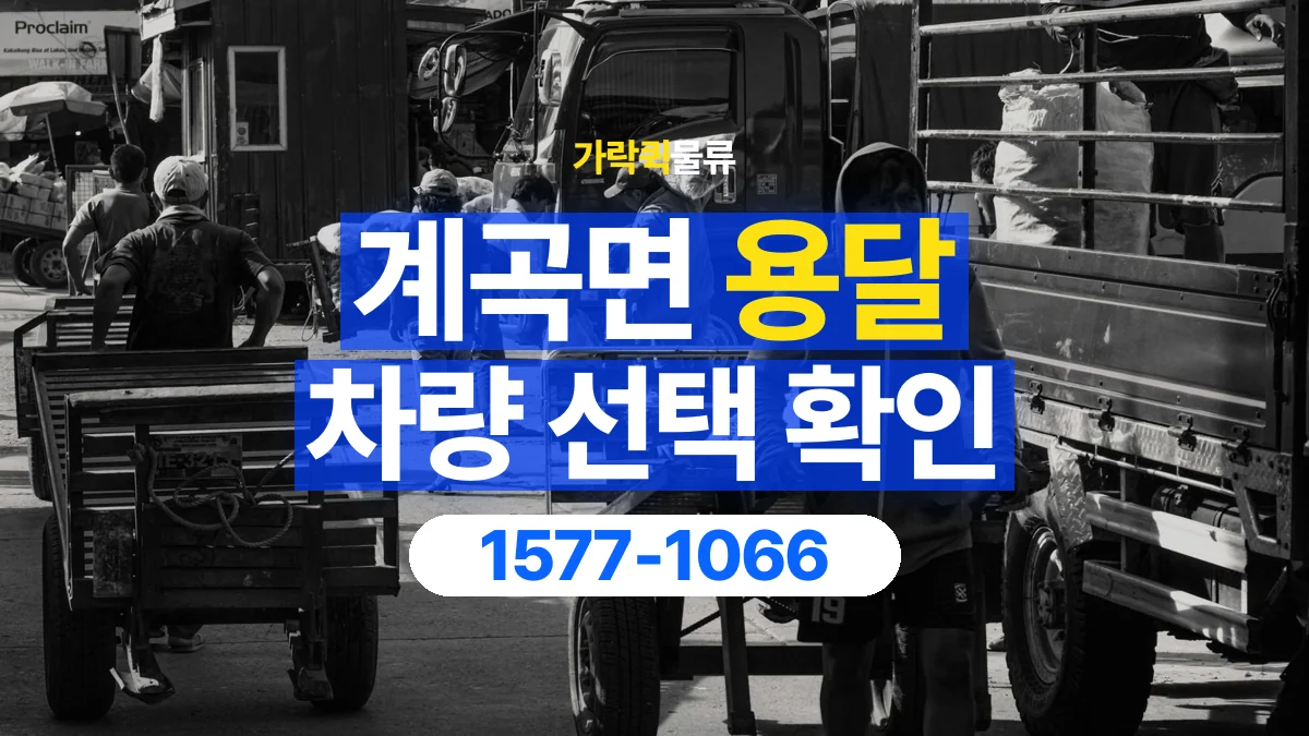 가락퀵물류 · 계곡면 화물 용달 소량 화물 차량 선택과 적재 조건