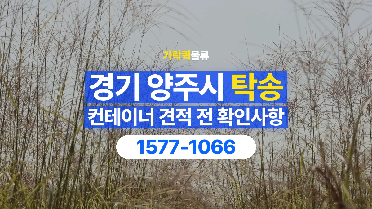 가락퀵물류 · 경기 양주시 컨테이너 탁송 용달 견적에서 운송과 장비 비용 구분하기