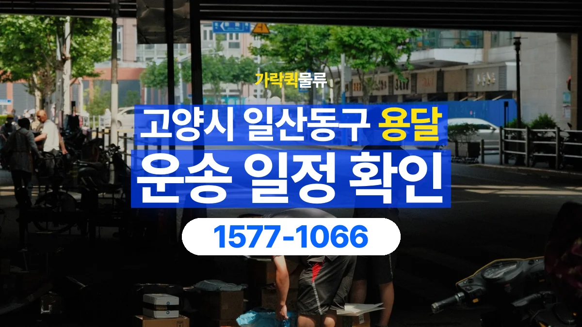 가락퀵물류 · 경기 고양시 일산동구 용달 화물 예약 전 물건 정보부터 정리해보세요